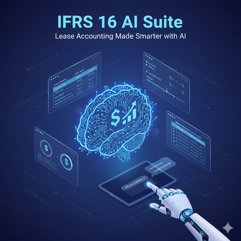 Digital balance sheet glowing with AI automation